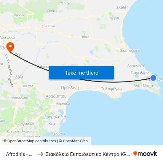 Afroditis - Athinas to Siakolios Educational Center of Clinical Medicine map