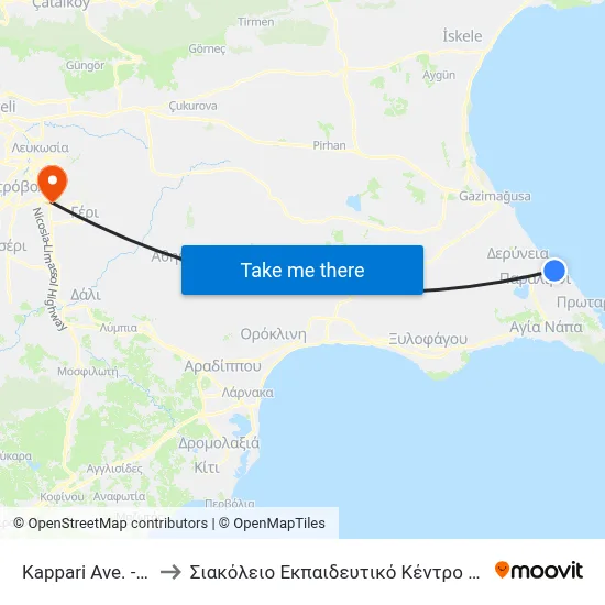 Kappari Avenue - 1st Stop to Siakolios Educational Center of Clinical Medicine map