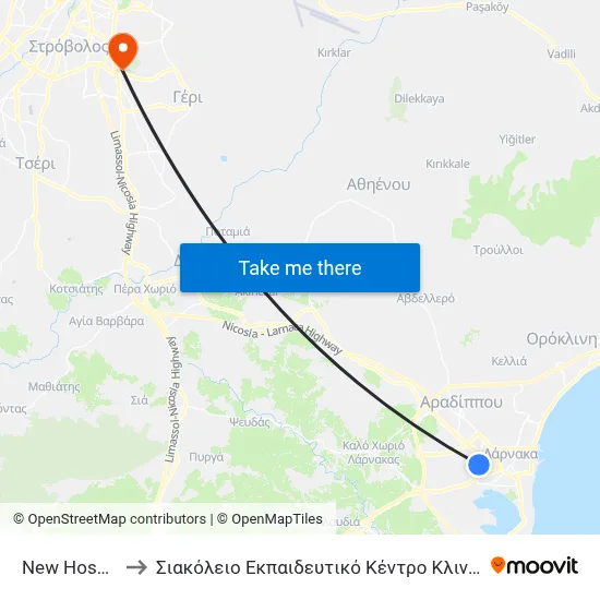 New Hospital 2 to Siakolios Educational Center of Clinical Medicine map