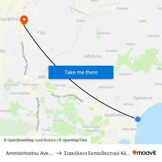 Ammochostou Avenue - Katinas Paxinou to Siakolios Educational Center of Clinical Medicine map