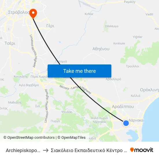 Archbishop Paisios to Siakolios Educational Center of Clinical Medicine map