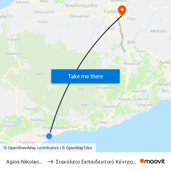 Ag. Nikolaos Church to Siakolios Educational Center of Clinical Medicine map