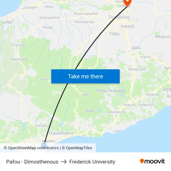 Pafou - Demosthenes to Frederick University map