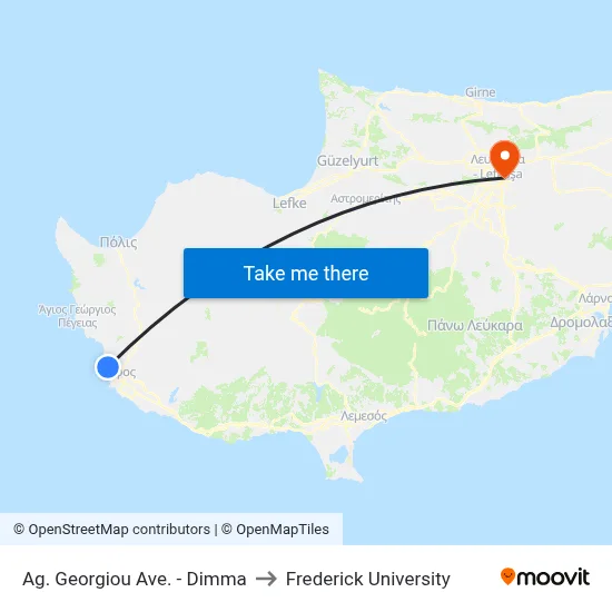 Ag. Georgiou Ave. - Dimma to Frederick University map