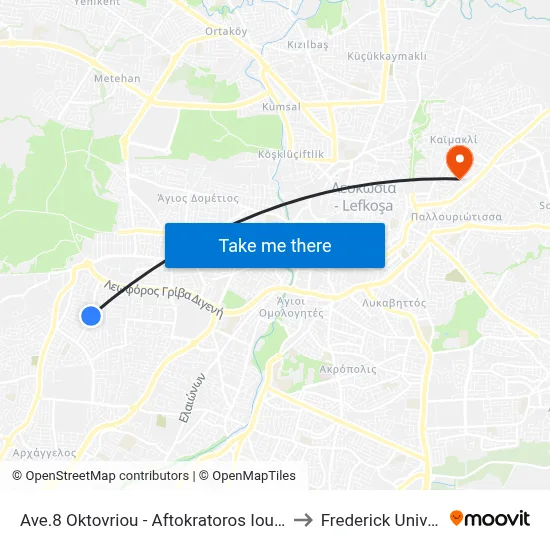 8th October Ave. - Emperor Justinian to Frederick University map
