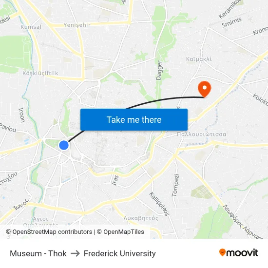 Museum - Thok to Frederick University map