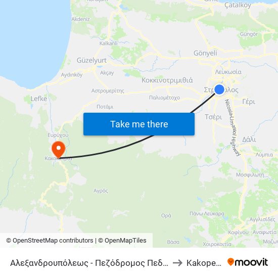 Αλεξανδρουπόλεως to Kakopetriá map