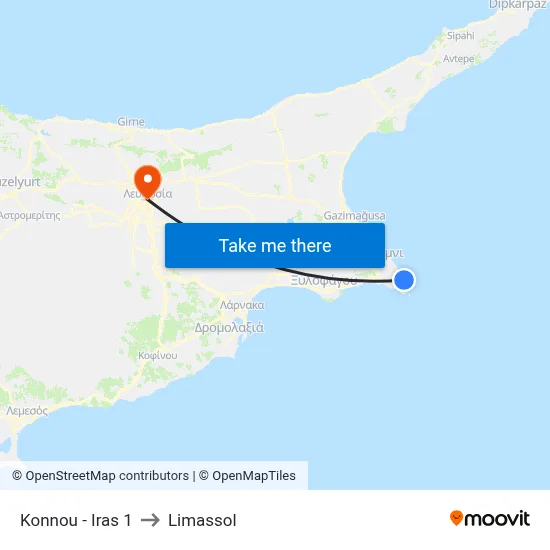 Konnou - Iras to Limassol map