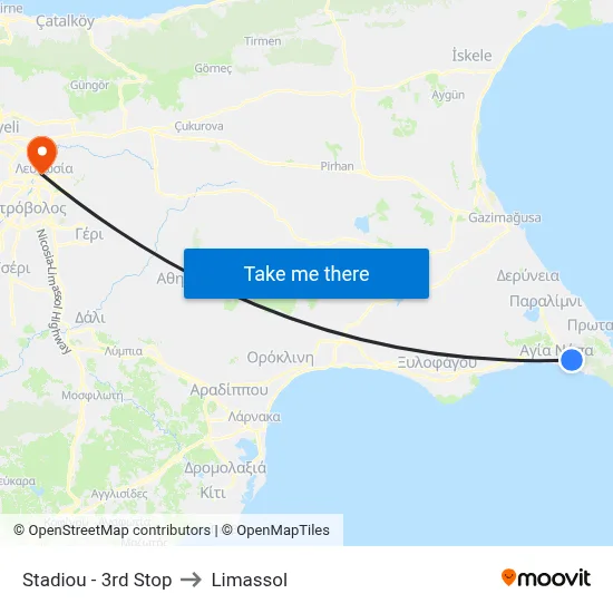 Stadium - 3rd Stop to Limassol map
