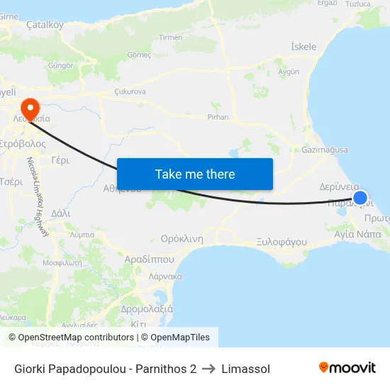Giorki Papadopoulou - Parnithos 2 to Limassol map