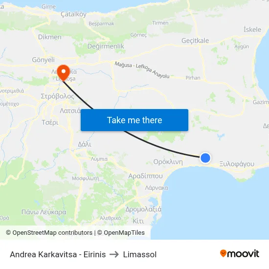 Andrea Karkavitsa - Eirinis to Limassol map