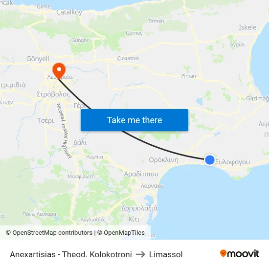 Independence - Theodoros Kolokotronis to Limassol map
