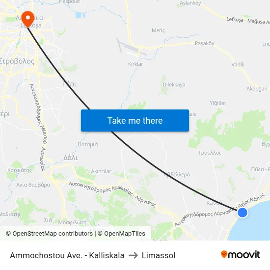 Ammochostou Ave. - Kalliskala to Limassol map