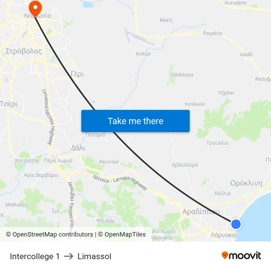 Intercollege to Limassol map