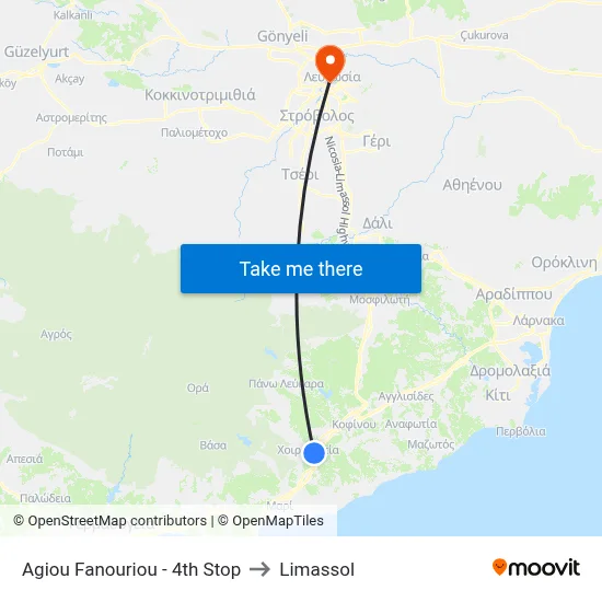 Ag. Fanouriou - 3rd Stop to Limassol map