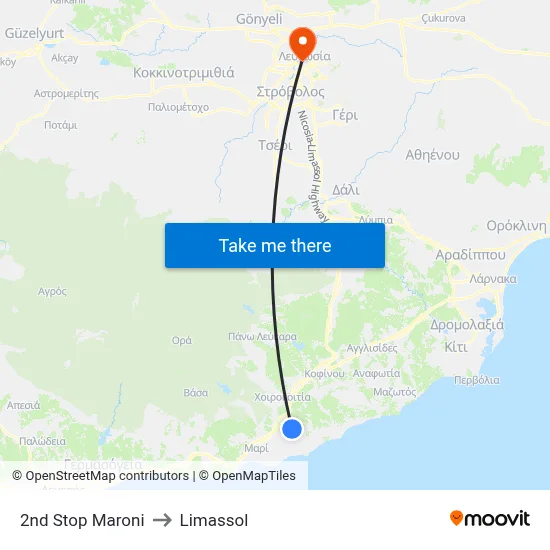 2nd Stop Maroni to Limassol map
