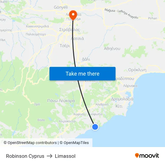 Robinson Cyprus to Limassol map