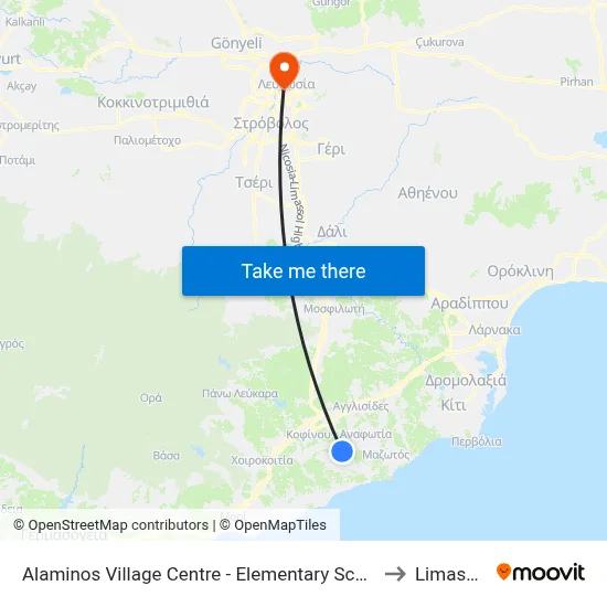 Alaminos Village Centre - Elem. School to Limassol map