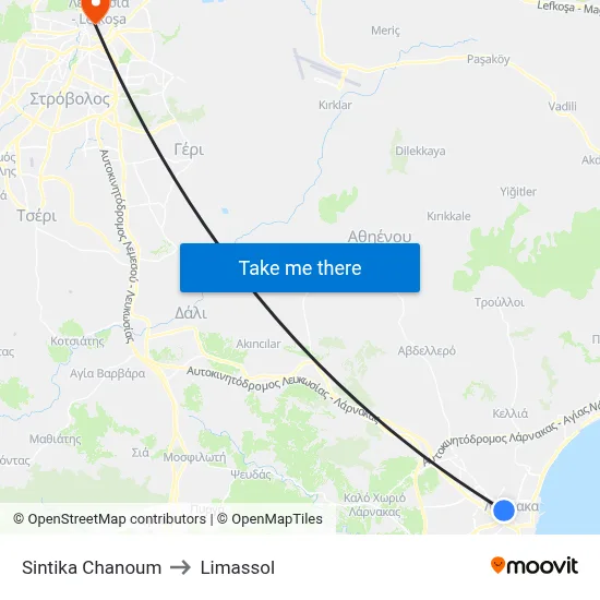 Sintika Chanoum to Limassol map