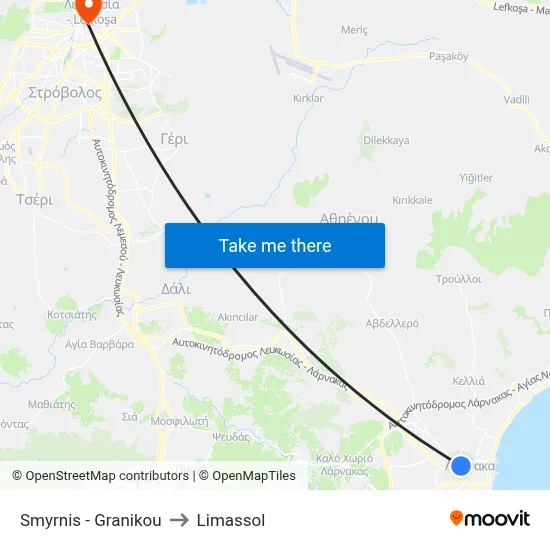 Smyrnis - Granikou to Limassol map