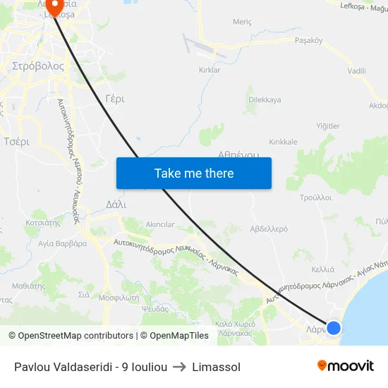 Pavlos Valdaseridi - July 9 to Limassol map