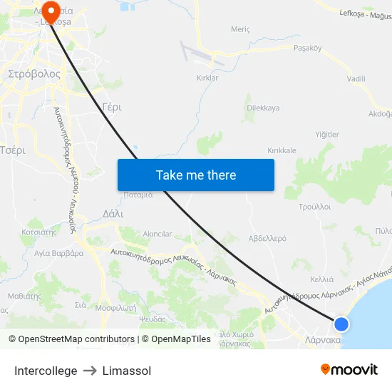 Intercollege to Limassol map