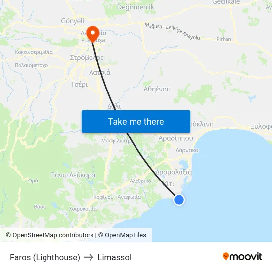 Lighthouse to Limassol map