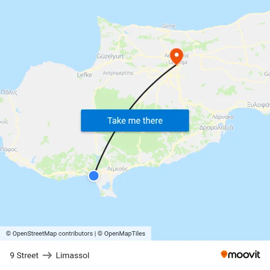 9 Street to Limassol map