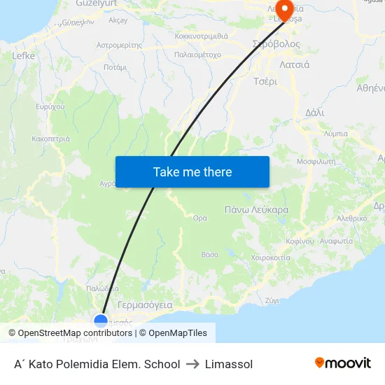 A´ Kato Polemidia Elem. School to Limassol map