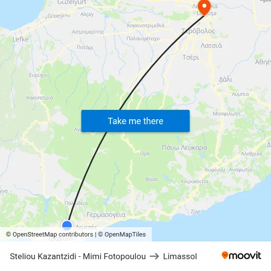 Stelios Kazantzidis - Mimi Fotopoulou to Limassol map