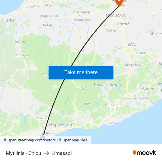Mytilinis - Chiou to Limassol map