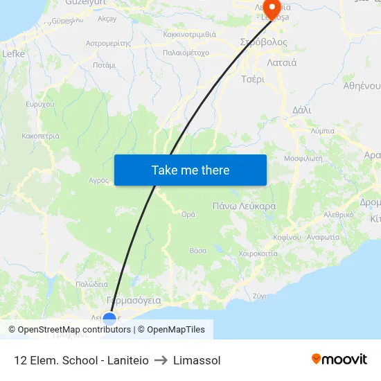 12 Elem. School - Laniteio to Limassol map