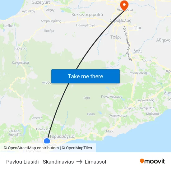 Pavlos Liasidis - Scandinavia to Limassol map