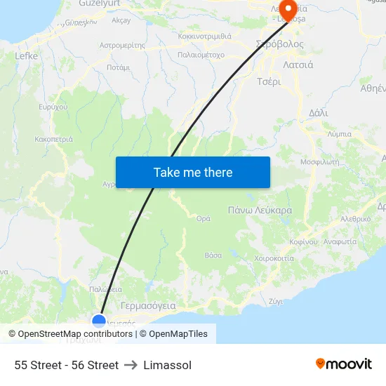55 Street - 56 Street to Limassol map