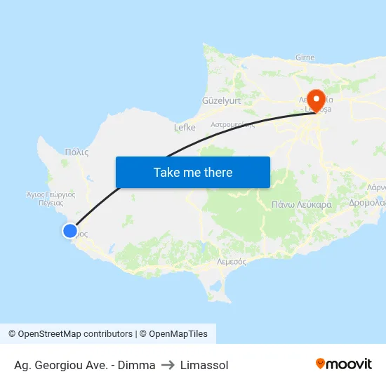 Ag. Georgiou Ave. - Dimma to Limassol map
