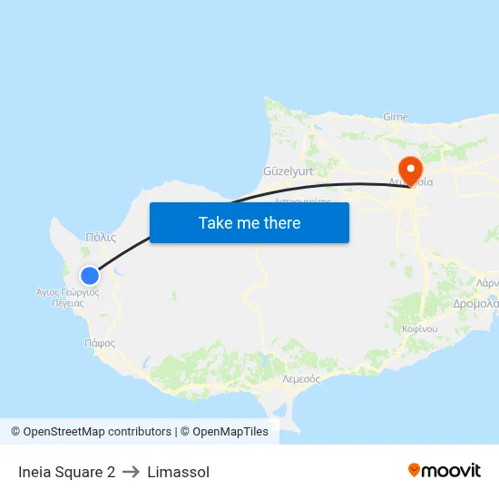 Ineia Square 2 to Limassol map