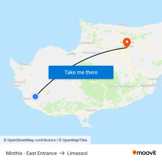 Minthis - East Entrance to Limassol map