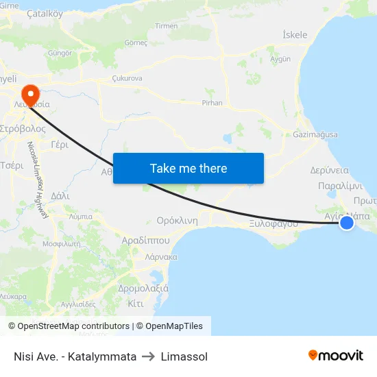 Nisi Avenue - Katalymmata to Limassol map