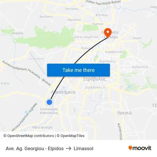 Ave. Ag. Georgiou - Elpidos to Limassol map