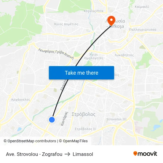 Strovolos Avenue - Zografou to Limassol map