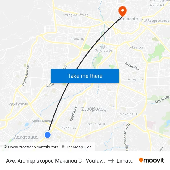 Ave. Arch. Makariou C - Voufavento to Limassol map