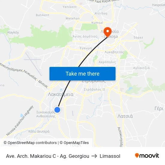 Ave. Arch. Makariou C - Ag. Georgiou to Limassol map