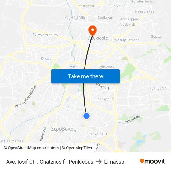 Iosif Chr. Chatziiosif Ave. - Pericles to Limassol map