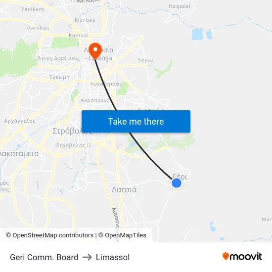 Geri Comm. Board to Limassol map