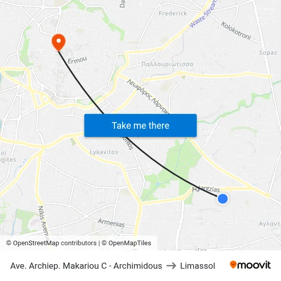 Ave. Archiep. Makariou C - Archimidous to Limassol map