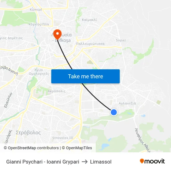 Gianni Psychari - Ioanni Grypari to Limassol map