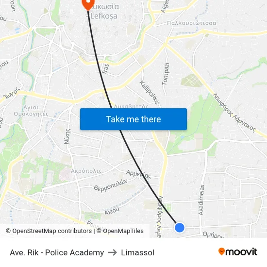 Ave. Rik - Police Academy to Limassol map
