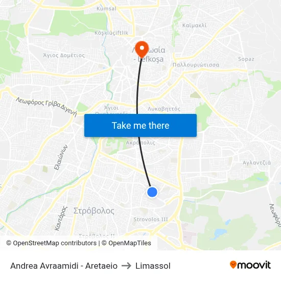 Andrea Avraamidi - Aretaeio to Limassol map