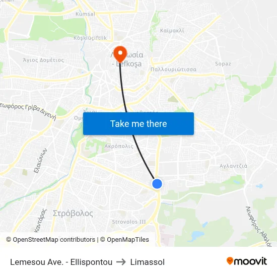 Limassol Ave. - Hellespont to Limassol map
