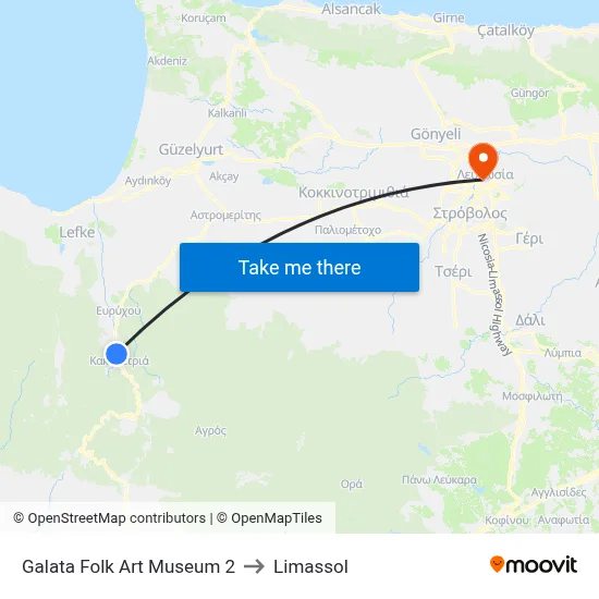 Galata Folk Art Museum to Limassol map